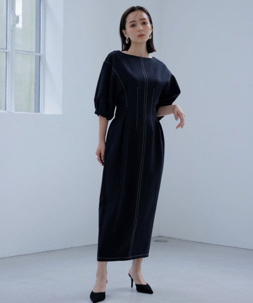 「anuans」 半袖ワンピース SMALL ネイビー レディースの画像