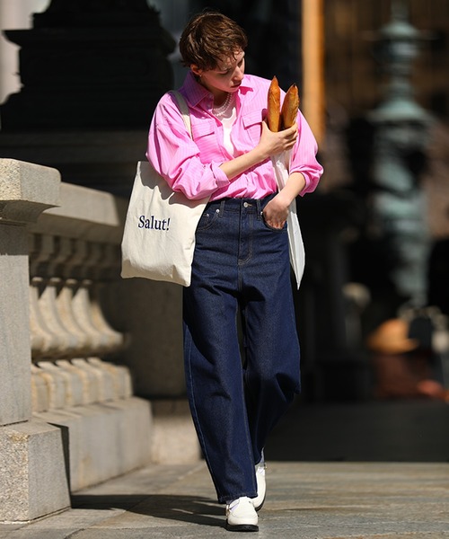 「BONLECILL」 デニムパンツ L ネイビー レディース_画像5