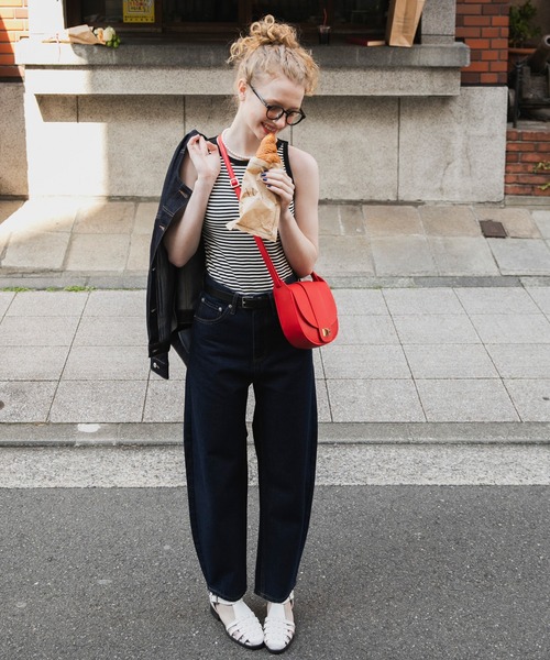 「BONLECILL」 デニムパンツ L ネイビー レディース_画像7