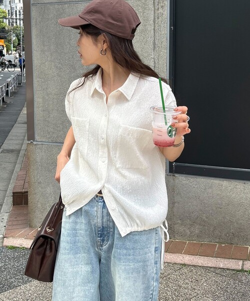 「fredy emue」 ノースリーブブラウス 38 キャメル レディース_画像5