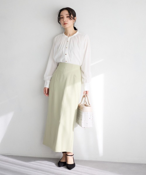 Andemiu（アンデミュウ） ブラウス シャツ チュールレイヤードブラウス