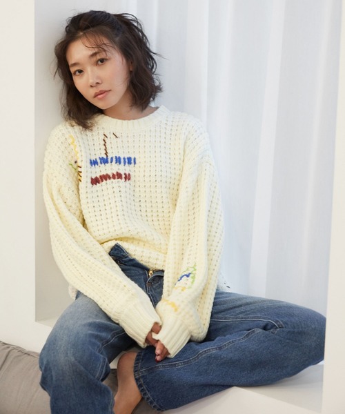 【ふぅ】新品未開封 antiqua  ハンドステッチ ニット BAYFLOW（ベイフロー） ニット セーター 「知久友里恵さんコラボ