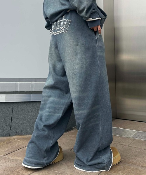 スウェットパンツ ジャージ 「26SS」デニムプリント加工スウェット