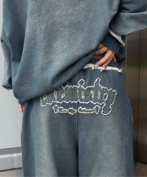 ワイドパンツ スウェットパンツ ジャージ 「26SS」デニムプリント加工