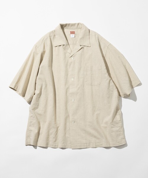 「HINSON」 半袖シャツ MEDIUM オリーブ メンズ_画像2