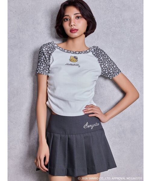 tシャツ 半袖 GYDA×ハローキティ レオパードラグランTシャツ