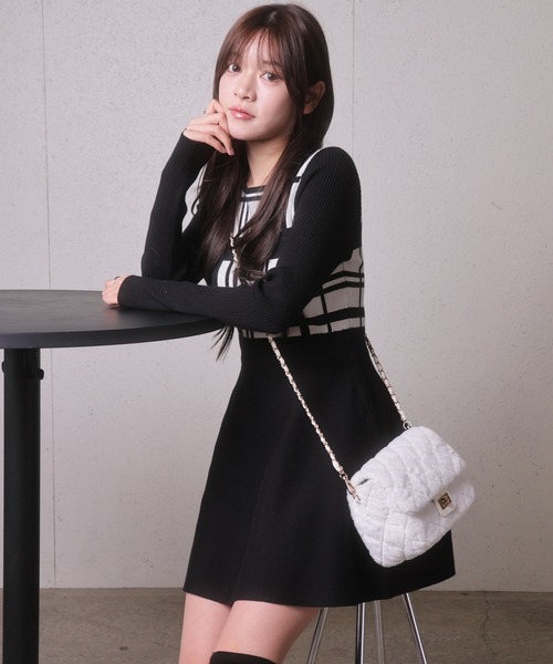 「LIPSERVICE」 ニットワンピース FREE ブラウン レディース_画像7