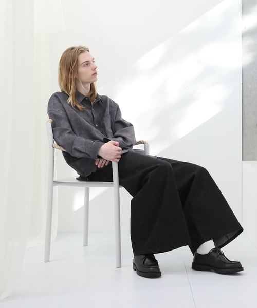 「welise」 長袖シャツ L ブラック系その他 メンズ_画像6