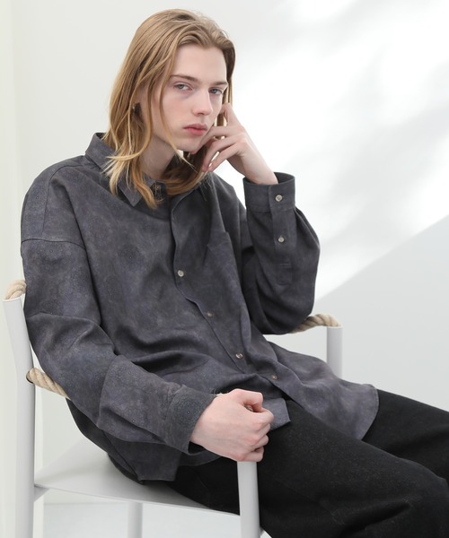 「welise」 長袖シャツ L ブラック系その他 メンズ_画像7