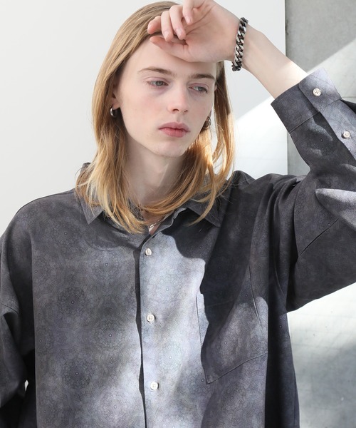 「welise」 長袖シャツ L ブラック系その他 メンズ_画像8