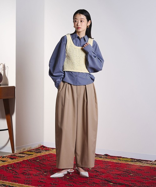 ROSE BUD（ローズバッド） タンクトップ ノースリーブ SLAV KNIT TANK