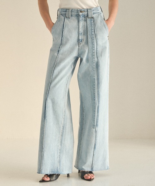 MIELI INVARIANT ICE Bleach denim 再販 MIELI INVARIANT（ミエリインヴァリアント） ジーンズ デニム デニム