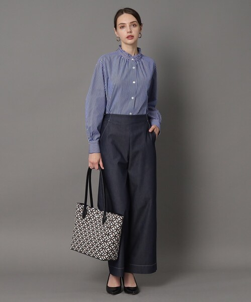 「DRESSTERIOR」 長袖ブラウス 38 ネイビー レディースの画像
