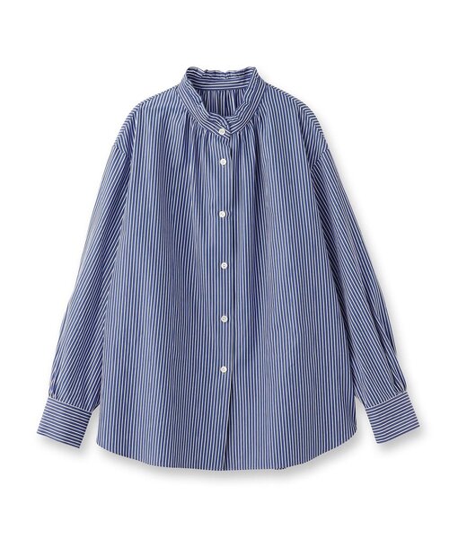 「DRESSTERIOR」 長袖ブラウス 38 ネイビー レディースの画像