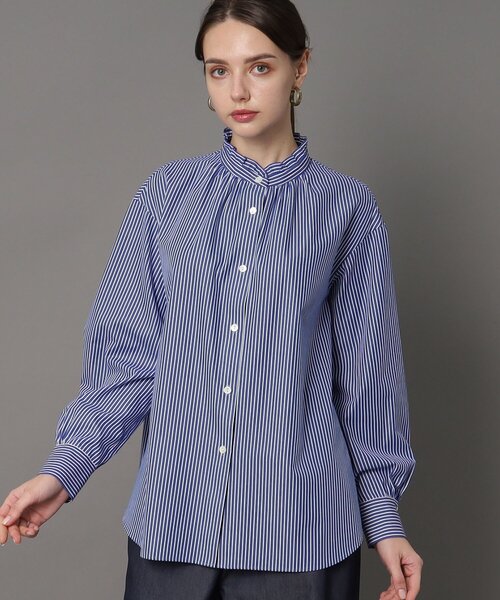 「DRESSTERIOR」 長袖ブラウス 38 ネイビー レディースの画像