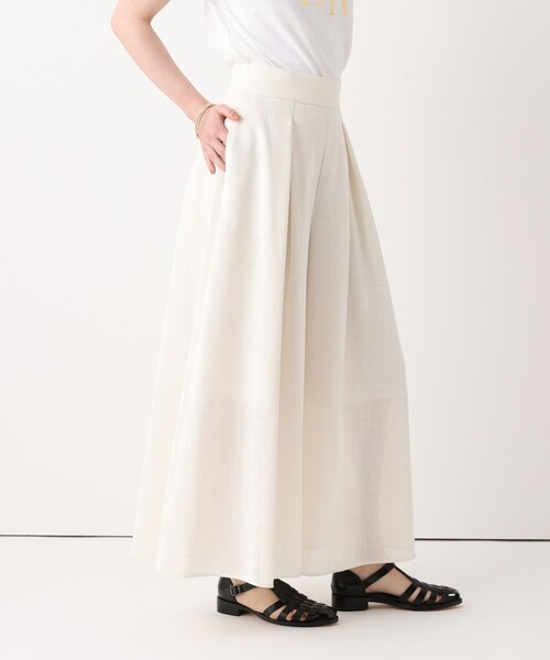 ワイドパンツ パンツ カラミフレアースカートパンツ レディースの画像