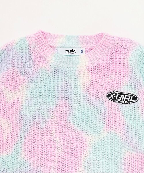 「X-girl Stages」 「KIDS」長袖ニット 140cm ライトブルー キッズ_画像5