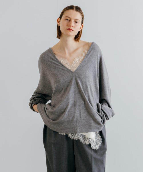 CREDONA（クレドナ） tシャツ SUPER 120s FINE WOOL V NECK KNIT
