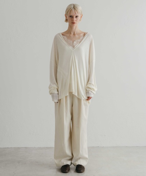 CREDONA（クレドナ） tシャツ SUPER 120s FINE WOOL V NECK KNIT