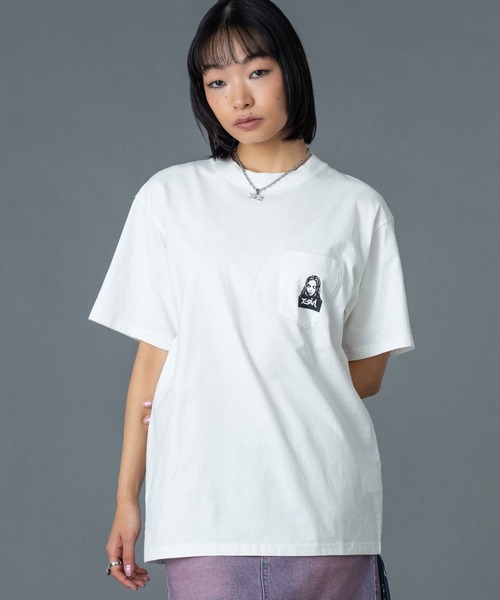 未使用タグ付　FUZZY LADY TEE tシャツ　ヒスガール　ビッグロゴ　L FACE S/S TEE（Tシャツ/カットソー）｜X-girl（エックスガール）の