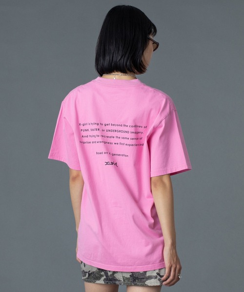 X-girl（エックスガール） tシャツ FACE AND WORDS POCKET S/S TEE 
