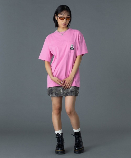 X-girl（エックスガール） tシャツ 半袖 FACE AND WORDS POCKET S/S