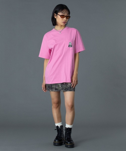 X-girl（エックスガール） tシャツ FACE AND WORDS POCKET S/S TEE 
