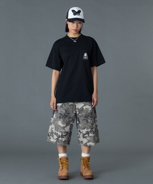 X-girl（エックスガール） tシャツ 半袖 FACE AND WORDS POCKET S/S