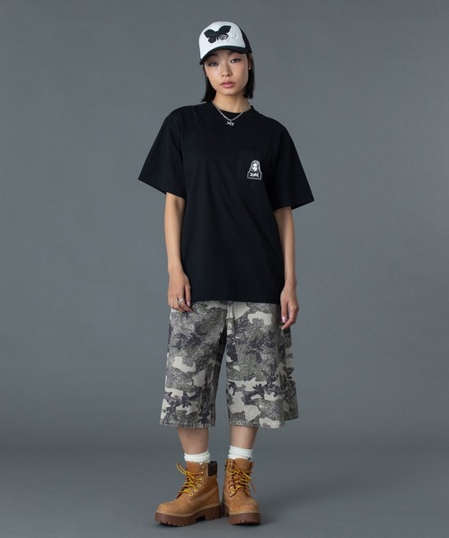 X-girl（エックスガール） tシャツ FACE AND WORDS POCKET S/S TEE