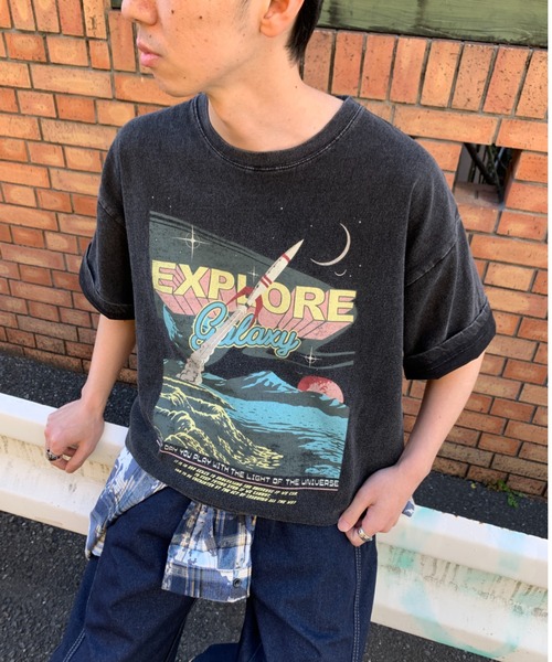 link lot tシャツ 「26春夏新作」古着オマージュ加工プリントTシャツ