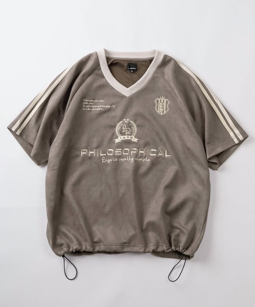 ス○です。こちらのお品はス○様のオーダー品です。 tシャツ 「85」フェイクスウェード ロゴ刺繍 ゲームシャツ/ドロー