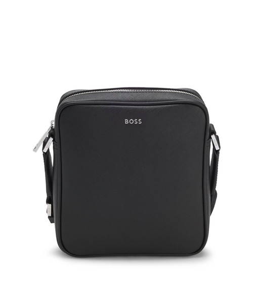 美品　HUGO BOSS ショルダーバッグ　レポーターバッグ　ロゴプレート BOSS（HUGO BOSS） uvカット ショルダーバッグ レポーターバッグ