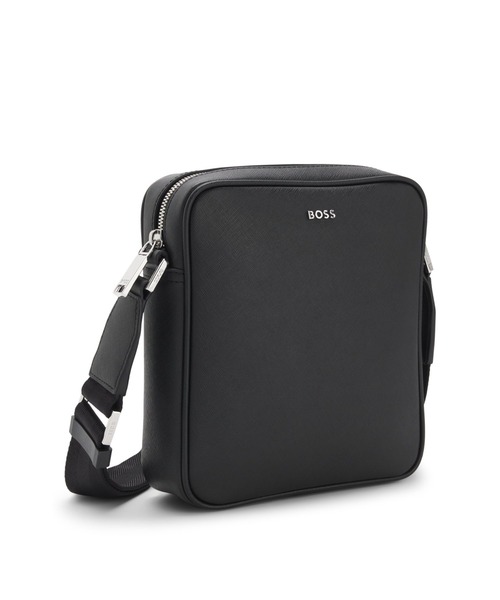 【美品】BOSS レポーターバッグ BOSS（HUGO BOSS） ショルダーバッグ レポーターバッグ レタリングロゴ