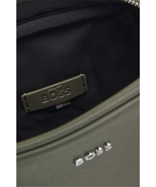 美品　HUGO BOSS ショルダーバッグ　レポーターバッグ　ロゴプレート BOSS（HUGO BOSS） ショルダーバッグ レポーターバッグ レタリングロゴ