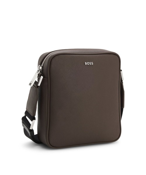 【美品】BOSS レポーターバッグ BOSS（HUGO BOSS） ショルダーバッグ レポーターバッグ レタリングロゴ