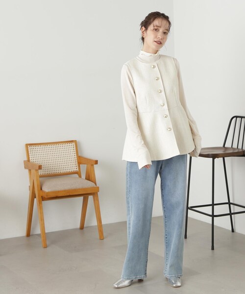 「N.(N. Natural Beauty Basic)」 ベスト MEDIUM グレー レディース_画像5