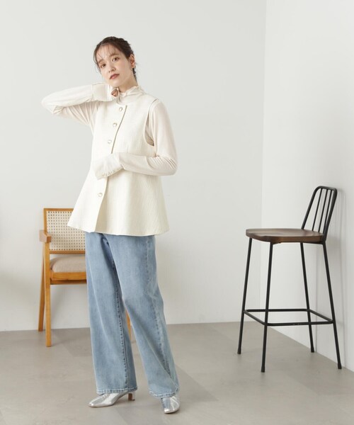 「N.(N. Natural Beauty Basic)」 ベスト MEDIUM グレー レディース_画像6