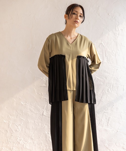 「OSMOSIS」 長袖ブラウス ONE SIZE ブラック レディース_画像2