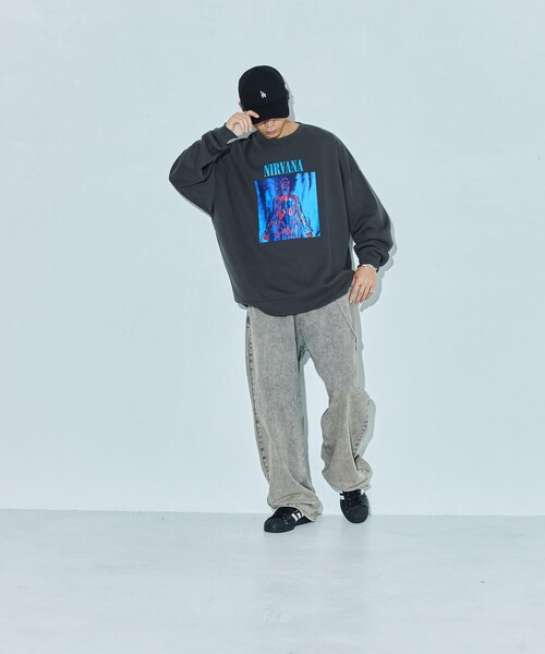 「FREAK'S STORE」 スウェットカットソー SMALL チャコールグレー メンズ_画像3