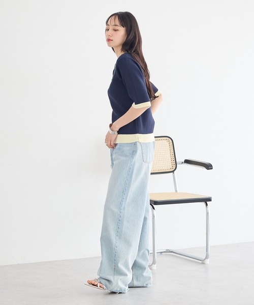 ※お値下げ【新品未使用タグ付き】肩で魅せる半袖ニットM earth music&ecology（アース ミュージック＆エコロジー） ニット