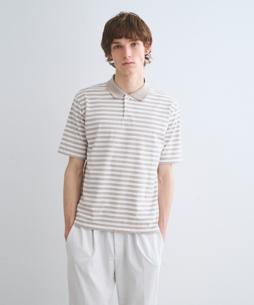 three dots パウダリーコットン ポロシャツ ゴルフ three dots パウダリーコットン ポロシャツ