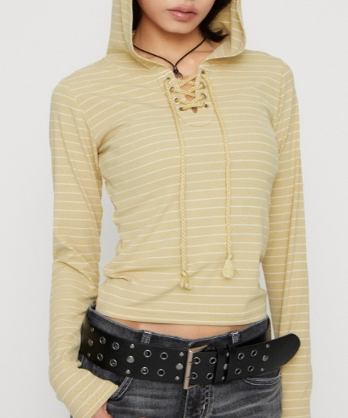LAGUA GEM（ラグアジェム） パーカー LACE UP HOODIE トップス