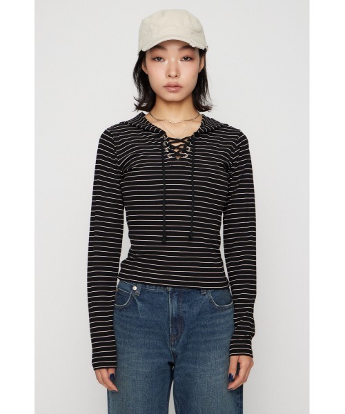 LAGUA GEM（ラグアジェム） パーカー LACE UP HOODIE トップス