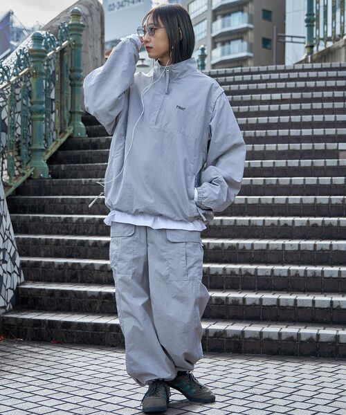 「FFEIN」 ナイロンブルゾン MEDIUM ライトグレー メンズ_画像7