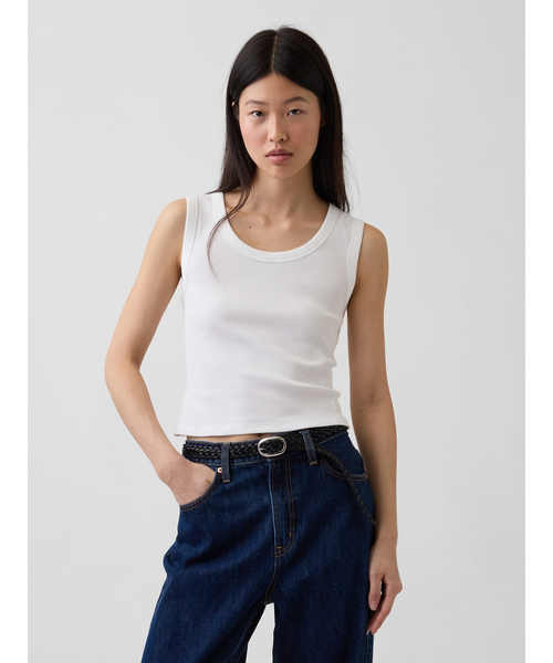 GAP（ギャップ） タンクトップ ノースリーブ Gapロゴ入り リブ
