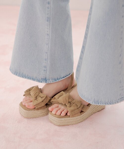 Chico（チコ） 厚底 サンダル 厚底ジュートリボンサンダル レディース