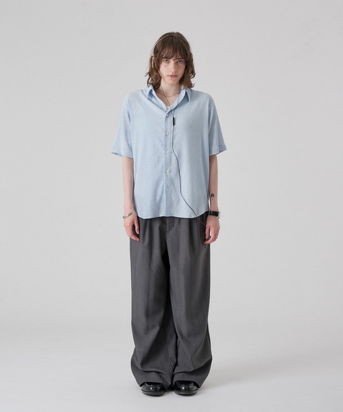 ONCILY（オンシェリー） シャツ HEART BUTTON CRINKLE HALF SLEEVE