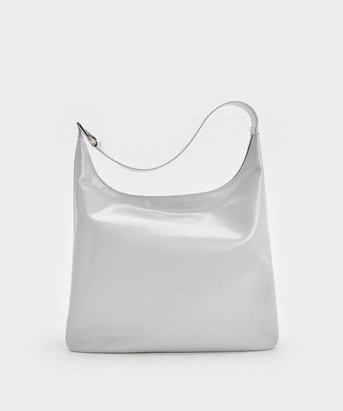 【美品】CHARLES&KEITH レザートートバッグ　グレー CHARLES ＆ KEITH（チャールズ&キース） 「CHARLES & KEITH」 トート