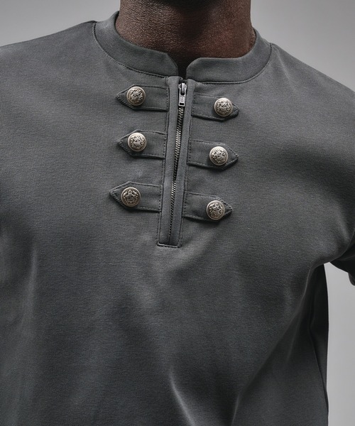 ANDER HUNK ヘンリーネック tシャツ Napoleon Henry neck Rib T-shirt