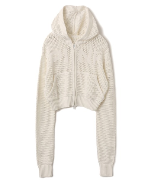ニット セーター atmos pink Pointelle Knit Zip-up Hoodie / アトモス ピンク ポワンテル ニット ジップアップ フーディ レディース | atmos girls | 01